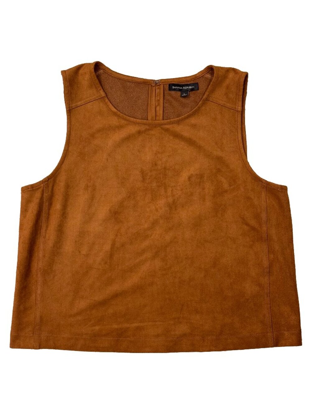 Banana Republic Women’s Large Faux Suede Brown Cropped Shell Tank Top
